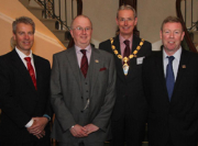 B&ES president Bruce Bisset (second from right) with (L to R): Tony Williams, chairman, Refrigeration, Air Conditioning & Heat Pump Group; Simon Carter, chairman, Service & Facilities Group; and Billy Wilgar, chairman, Heating & Plumbing Services Group.