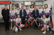 Left to right: director of Arctic Aircon, Peter Ruffhead, Fujitsu area business development manager, Giles Pratt, Fujitsu chief operating officer, Ian Carroll, with the Arctic Aircon Racing Team.