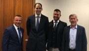 Left to right - Remigiusz Piotrrowski (vice president, Kospel), Timo Tauber (merger and acquisition, Viessmann), Pawel Skrzpcazak (vice president, Kospel), Krysztof Lukasik (president, Kospel).