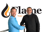left to right: John Savage welcomes Ian Benoliel to Flame Heating Group.