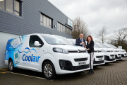 Citroen regional business sales manager, James Walton, handing keys to Coolair Equipment’s finance director Helen Sharratt at the company’s Manchester site.