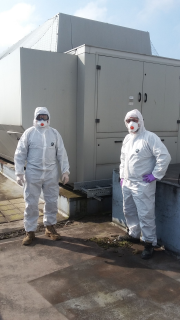 Two service engineers from Swegon attending a critical breakdown at an NHS hospital.