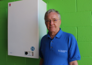 Andrew Hounsfiled with a Tuscan wall hung boiler 