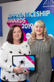 Angie Brand (left) shows off her Apprentice of the Year Award with Angie Brand (left) shows off her Apprentice of the Year Award with Daikin Applied’s HR advisor Stacey Warnaby