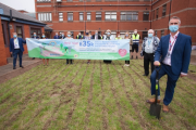 Pictured at the ground-breaking ceremony for the new gardens are staff from Polypipe, local businesses and the hospital trust.
