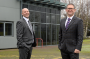 Sales director Lee Page and managing director Alex Finch celebrate their promotions at S&P UK Ventilation Systems. Copyright: Warren Page
