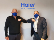 Easy Air Conditioning managing director Neal Gooding and Haier HVAC Solutions European General manager Bob Cowlard welcome the new agreement