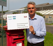 EUA chief executive Mike Foster delivers a price promise to Kwasi Kwarteng, the Secretary of State at the Department of Business, Energy and Industrial Strategy