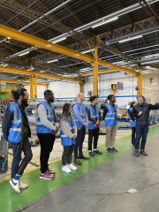 Arup engineers touring the Carrier chiller and heat pump assembly lines