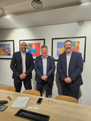 Left to Right Caspar Speakman (Unitherm UK), Wim Vangeenberghe (SEACE), Andy Hooper (Unitherm UK)