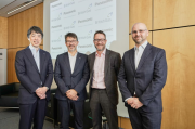 Panasonic Heating & Cooling Solutions Europe CEO Hiroshi Komatsubara; Panasonic Heating & Cooling Solutions Europe Managing Director Enrique Vilamitjana; British Gas Chief Commercial Officer Alex Marples; British Gas Director, Home Solutions David Robertson