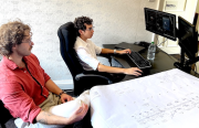 BREng founder and managing director Rob Smelt with new apprentice Owen Gartland at work