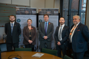 Left to right – Joe Grimes (Hunter Stoves), Erica Malkin (SIA), Steve Race MP, David Hamilton (SIA) and James Verlaque (SIA). 