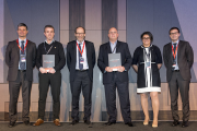 Mansfield Pollard marketing manager Nick Baldwin (second from left), collected the Bouygues Energy & Services Gold Standard Award.