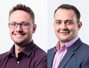Technical and sales engineer Morten Jensen (left) and regional sales manager Mark Blyghton.