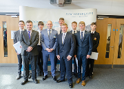M+W Hargreaves managing director, Andy Sneyd, with the newly recruited apprentices.