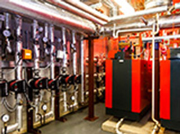 A heat network plant room, operated and maintained by Switch2 Energy.
