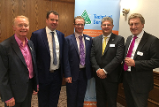 At the OFTEC annual conference (left to right): Andrew Robertson, Niall Faye, Richard Vianello, Paul Rose and Dr Ernst-Moritz Bellingen.