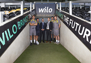 Left to right: Burton Albion captain Jake Buxton; manager Nigel Clough; Richard Harden, managing director of Wilo UK; Morgan Warren-Ross, marketing manager at Wilo UK; and players Stephen Bywater and Liam Boyce.