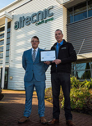 Paul Skinner, quality manager at Altecnic (left) and Paul Taylor, certification director at NSF International.