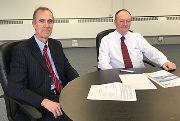 Eco-Airvent managing director Gary Morgan (left) with Dunham-Bush managing director, Mike Holding.