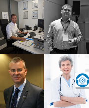 Building services experts Nathan Wood, Graeme Fox, Tim Hopkinson and Dr Stephanie Taylor of Harvard Medical School