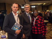 BESA Health & Wellbeing Group chairman Nathan Wood with BESA chief
executive David Frise and
Rosamund Kissi-Debrah