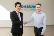 Ryan Harmer, managing director of hiber, and Hiroyasu Ishikawa, managing director of Daikin.