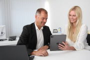 Ziehl-Abegg CEO Joachim Ley and Rebecca Amlun,  product management