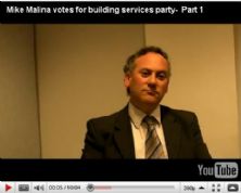 Mike Malina votes for building services party